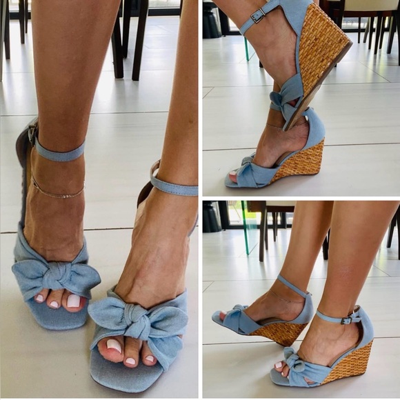 Jessica Simpson Light Blue Bow Heels - Picture 1 of 4